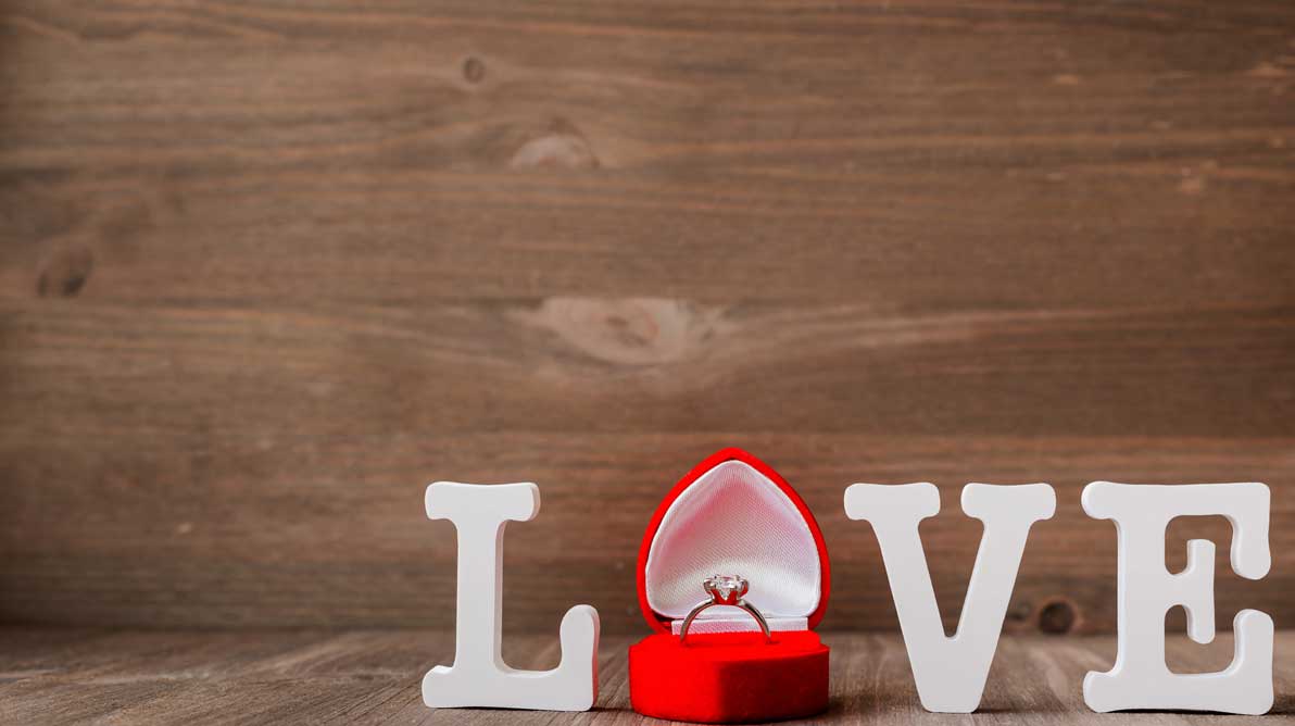 an engagement ring in a box