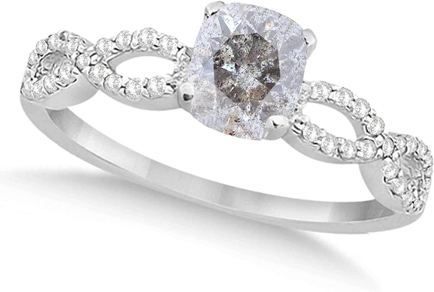 salt and pepper diamond engagement ring 2 twisted infinity salt and pepper diamond engagement ring