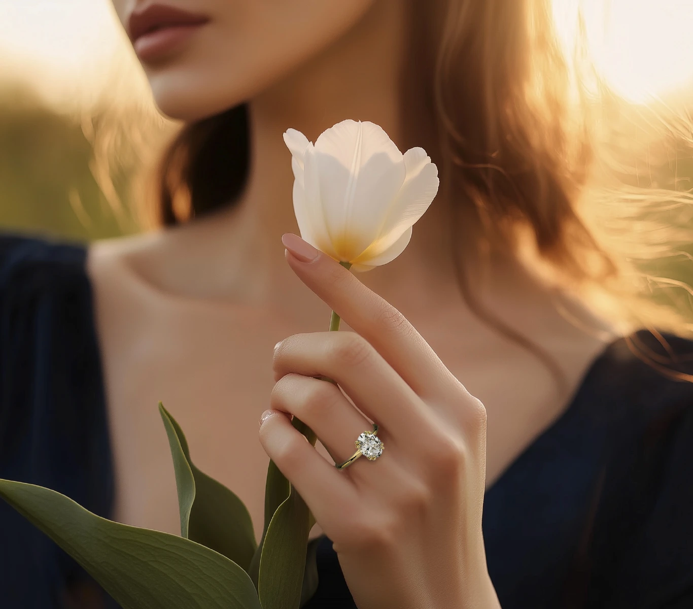 precious love holding flower