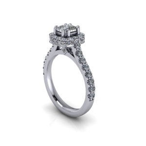 14K White Gold Ladies Diamond Engagement Ring