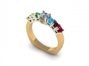 14K Yellow Gold Mothers Ring  