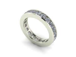 14K White Gold Diamond Eternity Band  