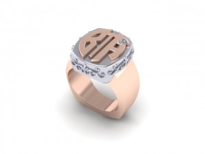 14K Rose Gold Mens Signet Ring